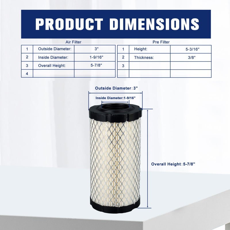 Powtol 793569 793685 Air Filter for Intek 33R877 31Q777 331777 John Deere GY21055 MIU11511 LA125 LA115 D100 D110 D120 - Image 2
